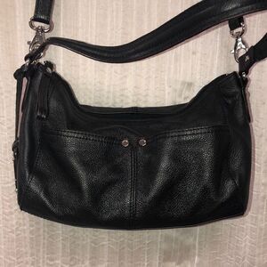Tignanello Classic Black Genuine Leather Bag Crossbody Purse